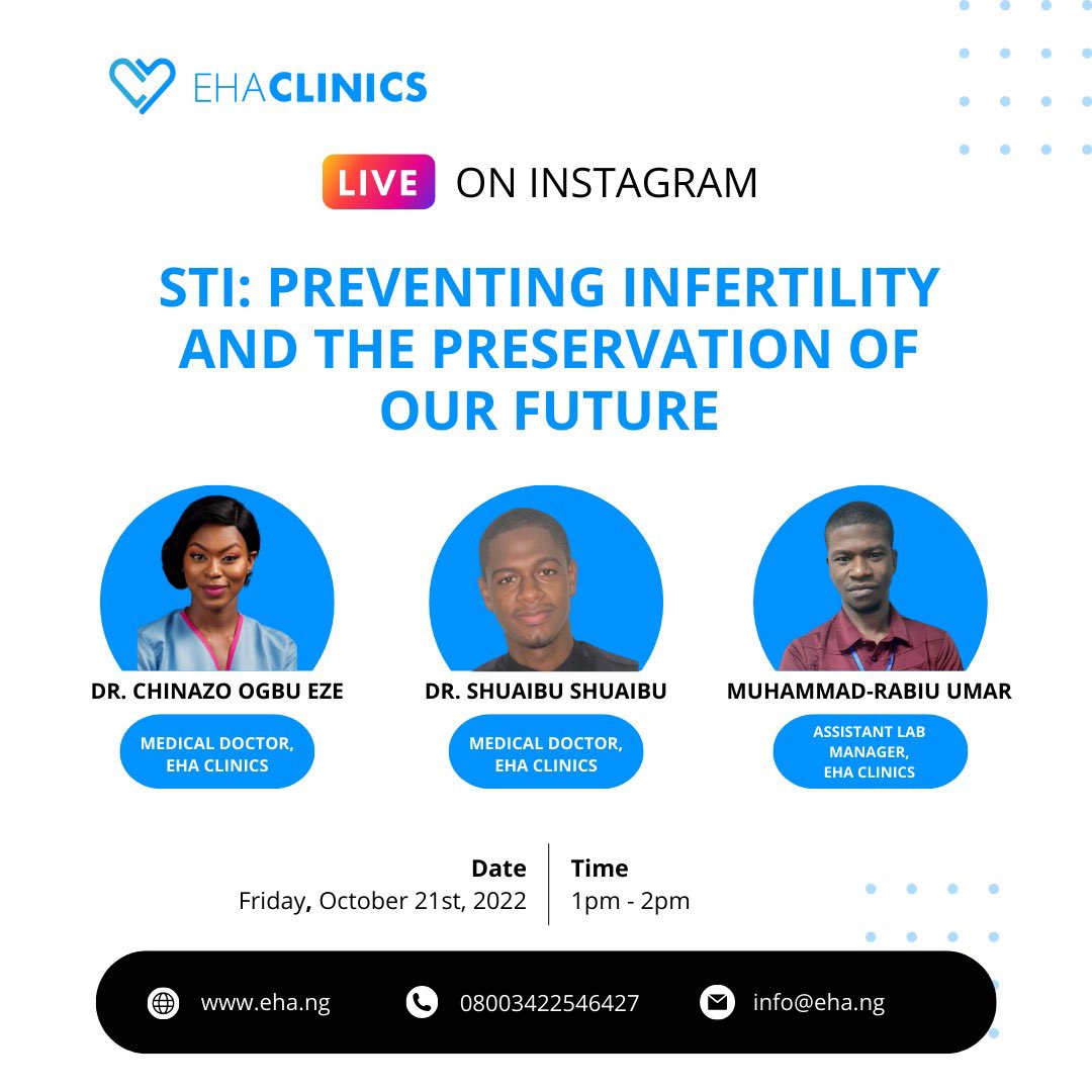 Did you know? More than 1 million sexually transmitted infections (STIs) are acquired everyday worldwide, the majority of which are asymptomatic.

Join our IG LIVE as we discuss. You shouldn’t miss this!
#ipcweek2022 #ehaclinics #sexuallytransmittedinfections