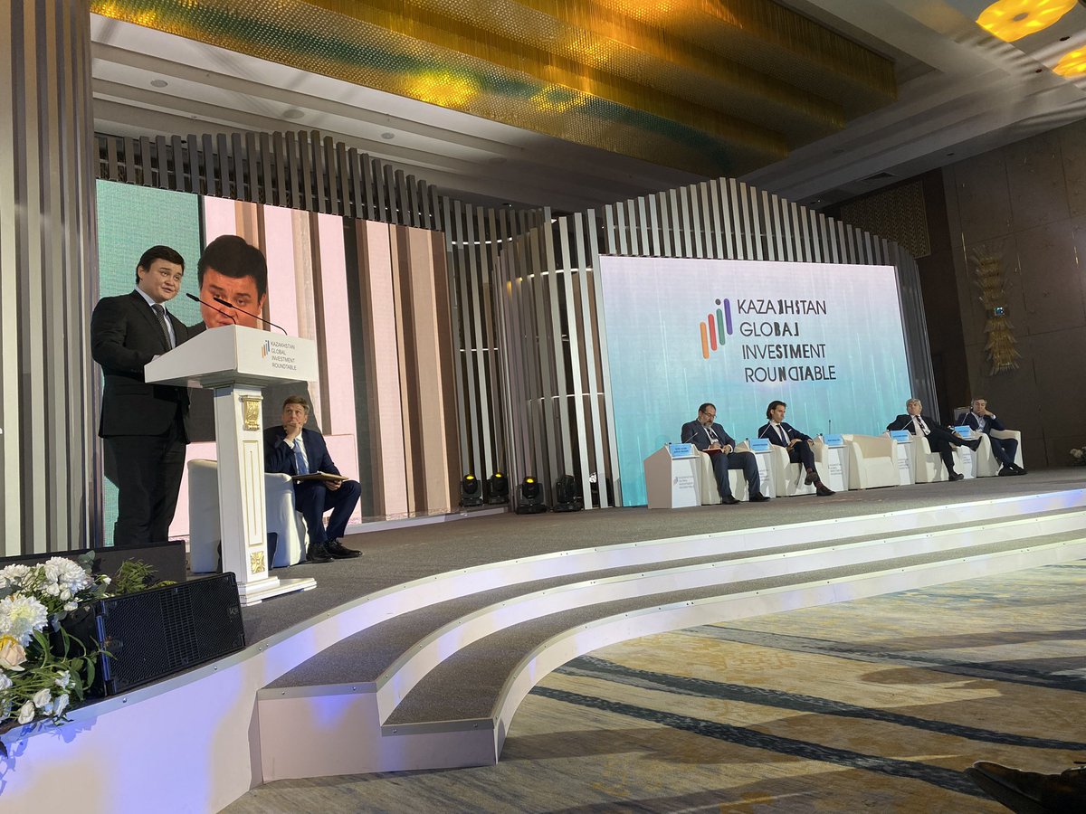 OzhanH's tweet photo. Had the pleasure to participate the #KGIR plenary session exploring new sources of #growth. We @EBRD & #Aktobe oblast akimat also agreed to work on a project aimed @ wastewater treatment plant modernisation to improve efficiency of its water utility. @KarymsakovaT @irgaliyev1 https://t.co/6ntFXBCva0