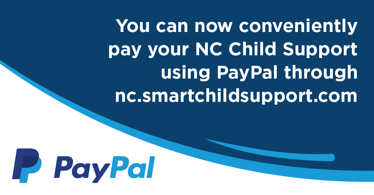 ncdhhs's tweet photo. Paying your child support just got easier! Make payments using PayPal https://t.co/d2Hxxv7Q8R. A 2.5% service fee applies. #nccss #ncchildsupport #nckids https://t.co/v4hhiPIUHs