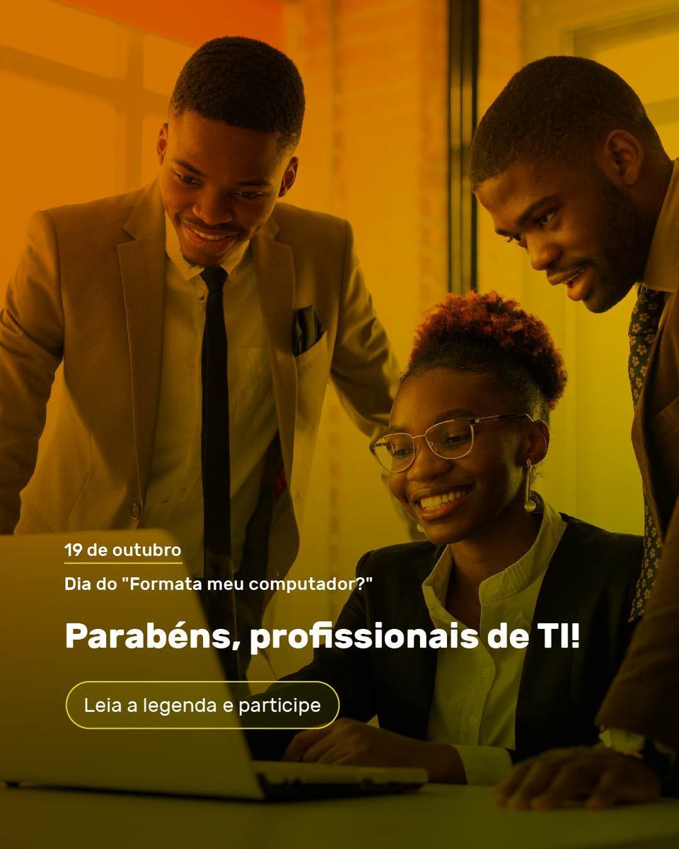 aquare_la's tweet photo. Passando para parabenizar a todos os profissionais de TI que, como nós, ajudam a tornar o mundo mais inteligente. 

E ai, conta pra gente que você é um profissional de TI sem dizer que é um profissional de TI?
A gente começa...
Não, eu não sei consertar a sua impressora. https://t.co/JWDtDiSEia