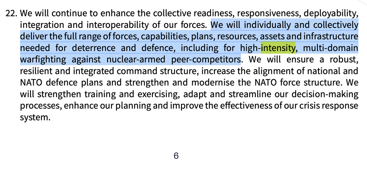 In June, a strategy document adopted by NATO pledged to prepare the alliance’s members “for high-intensity, multi-domain warfighting against nuclear-armed peer-competitors.”