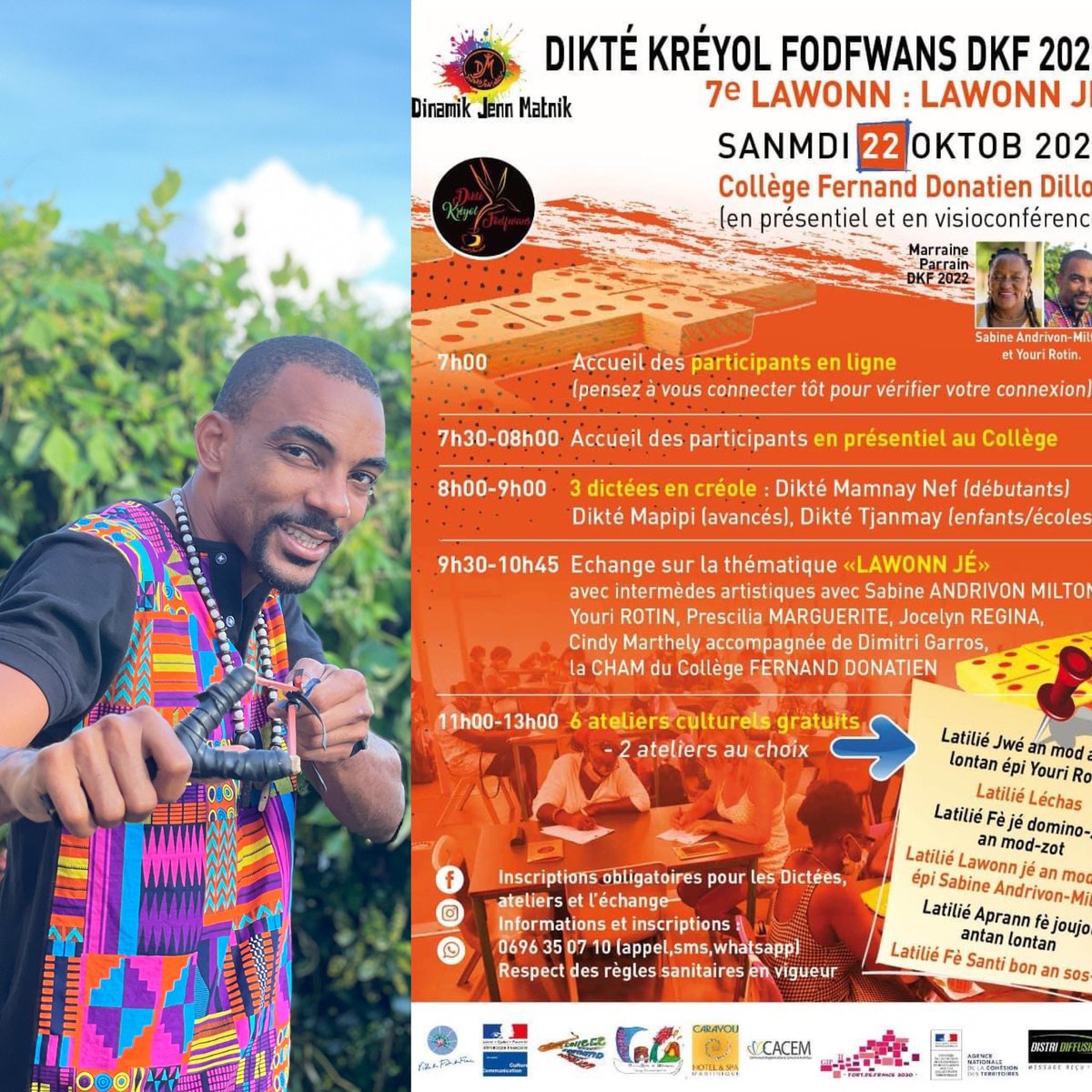 YouryRotin's tweet photo. Je présenterai quelques Ateliers et une conférence sur les jeux  traditionnels, ce samedi 22 octobre à l occasion de la @dikté kreyol fodfwans. Venez partager échanger et/ou participer à la « dikté kreyol » avec Dinamik Jenn Matnik DJM https://t.co/63JRGoZ8e3