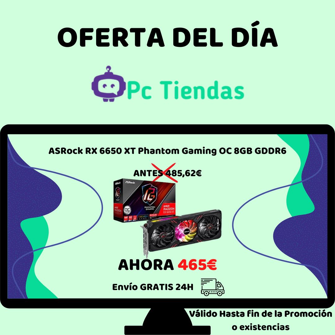 pc_tiendas's tweet photo. ¡La #Oferta se ha hecho esperar! Pero aquí está la Tarjeta Gráfica #ASRock #Radeon #RX6650XT Phantom Gaming OC 8GB GDDR6
Ahora: 465€✅
Antes: 485,62€❌

Link👉https://t.co/I4g2Xv5sj1

#Chollo #chollos #OfertaDelDía #ofertas #GamingSetup #Gamer #chollazo #videojuegos #rdna3 https://t.co/6QCHLYTBDe
