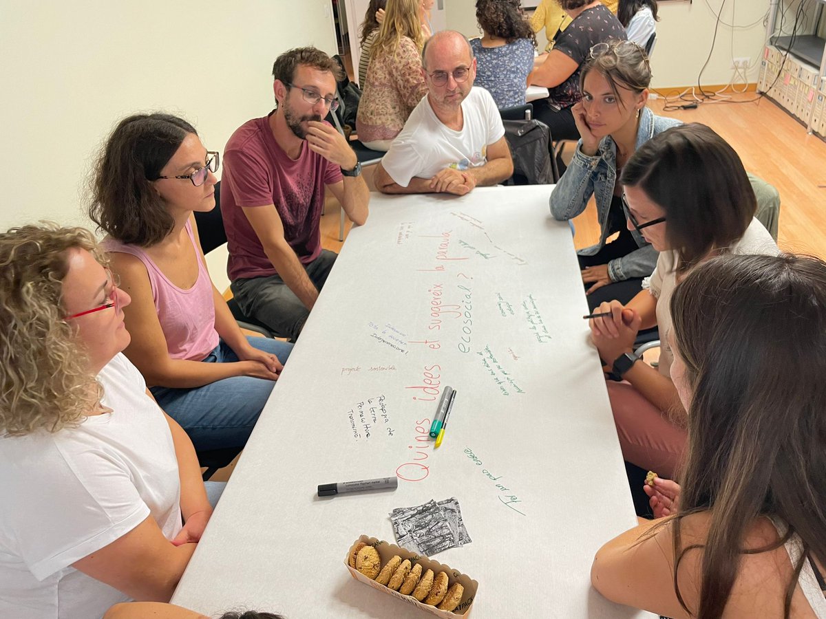 SE_VOC4's tweet photo. 1a Sessió Xarxa Ecosocial i pels OdS. La Xarxa com espai de trobada i col·laboració entre professionals de diferents centres. Reflexió, debat, aprenentatge, intercanvi, motivació, equip... Amb la col·laboració de @ajsantcugat.  Moltes gràcies per ser-hi! https://t.co/OIgwoMQ33I