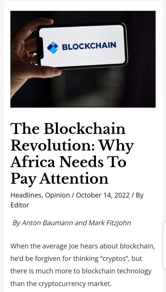 mulafinance's tweet photo. Along with “blockchain”, there is also a tendency for people to hear the terms “bitcoin” and “nonfungible tokens (NFTs)” and to associate these with online scammers or someone who became wealthy overnight.
#Blockchain #Africa #MulaToken https://t.co/YmI05uFGPm