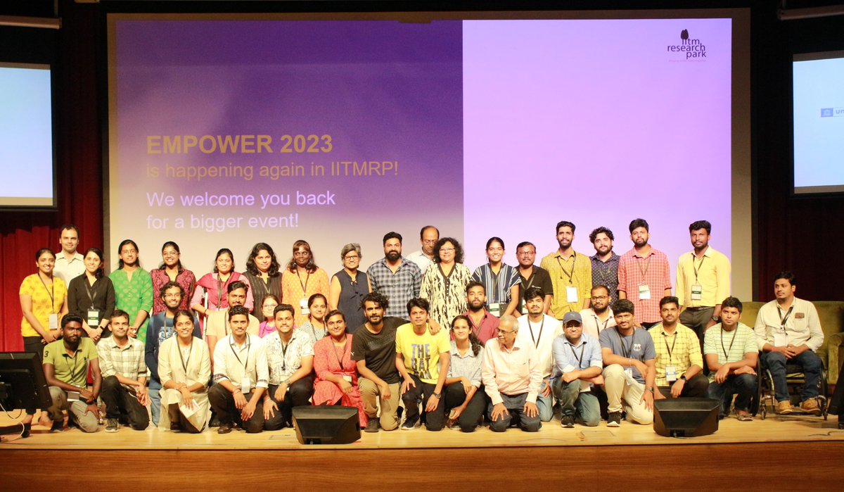 iitm_respark's tweet photo. #EMPOWER2022
Over the last few days, EMPOWER was successful in bringing together a diverse confluence of stakeholders working towards enabling and empowering Assistive Technology in India!
We look forward to welcoming you back for an even bigger and more impactful EMPOWER 2023! https://t.co/QI6JWiPEnk