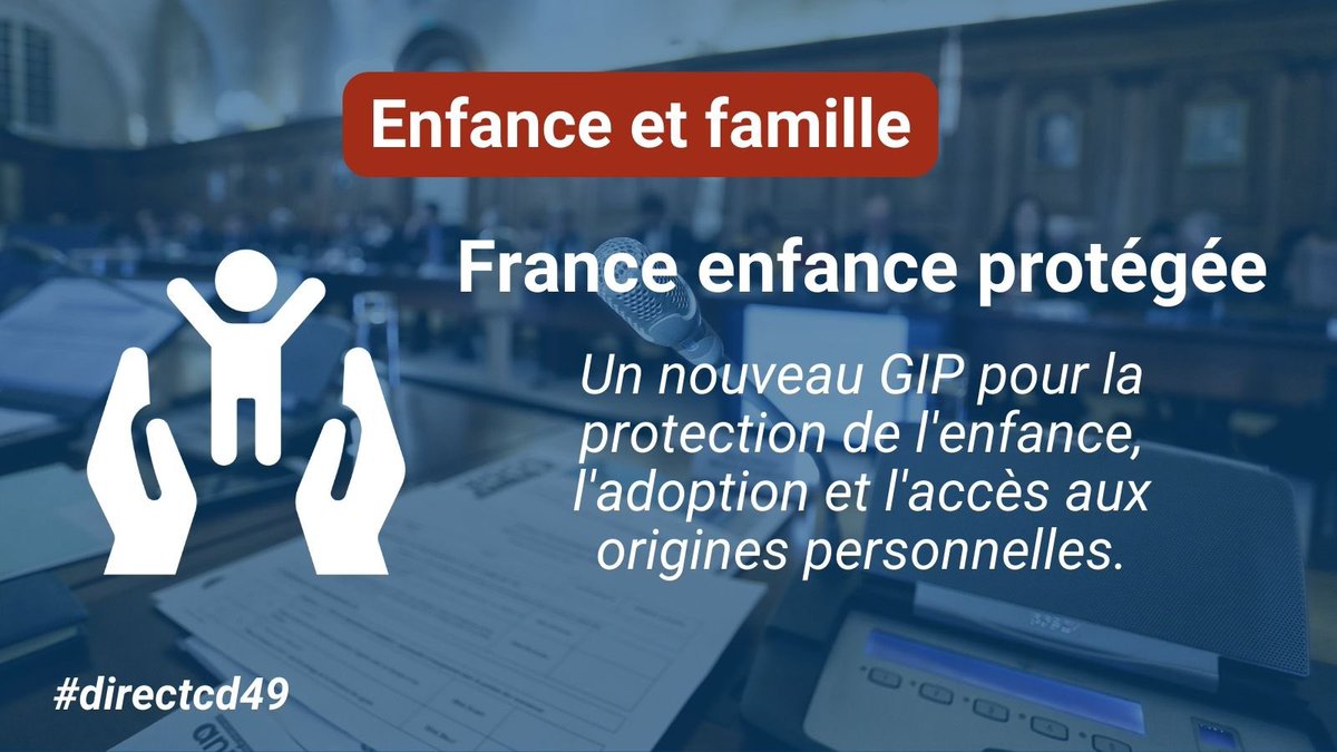 Le <a href="/maine_et_loire/">Département Maine-et-Loire</a> rejoint le nouveau GIP France enfance protégée 👨‍👩‍👦‍👦
Ce groupement rassemblera l’Etat, les Départements ainsi que les associations. 
Notre Présidente @FlorenceDabin, sera la candidate de l’<a href="/ADepartementsF/">Départements de France</a> pour en prendre la présidence. 
#DirectCD49