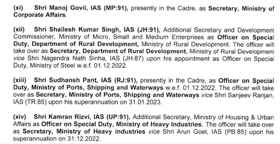 TheNewIndian_in's tweet photo. Centre #reshuffles more than 15 IAS officers in Delhi in key ministries like Sports, Corporate Affairs, Shipping, Steal and coal among others. https://t.co/u3q1eAcxMe