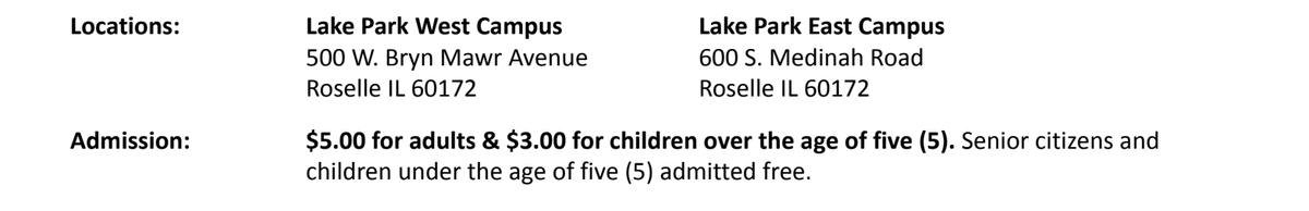 Varsity schedule for this weekend @ Lake Park.