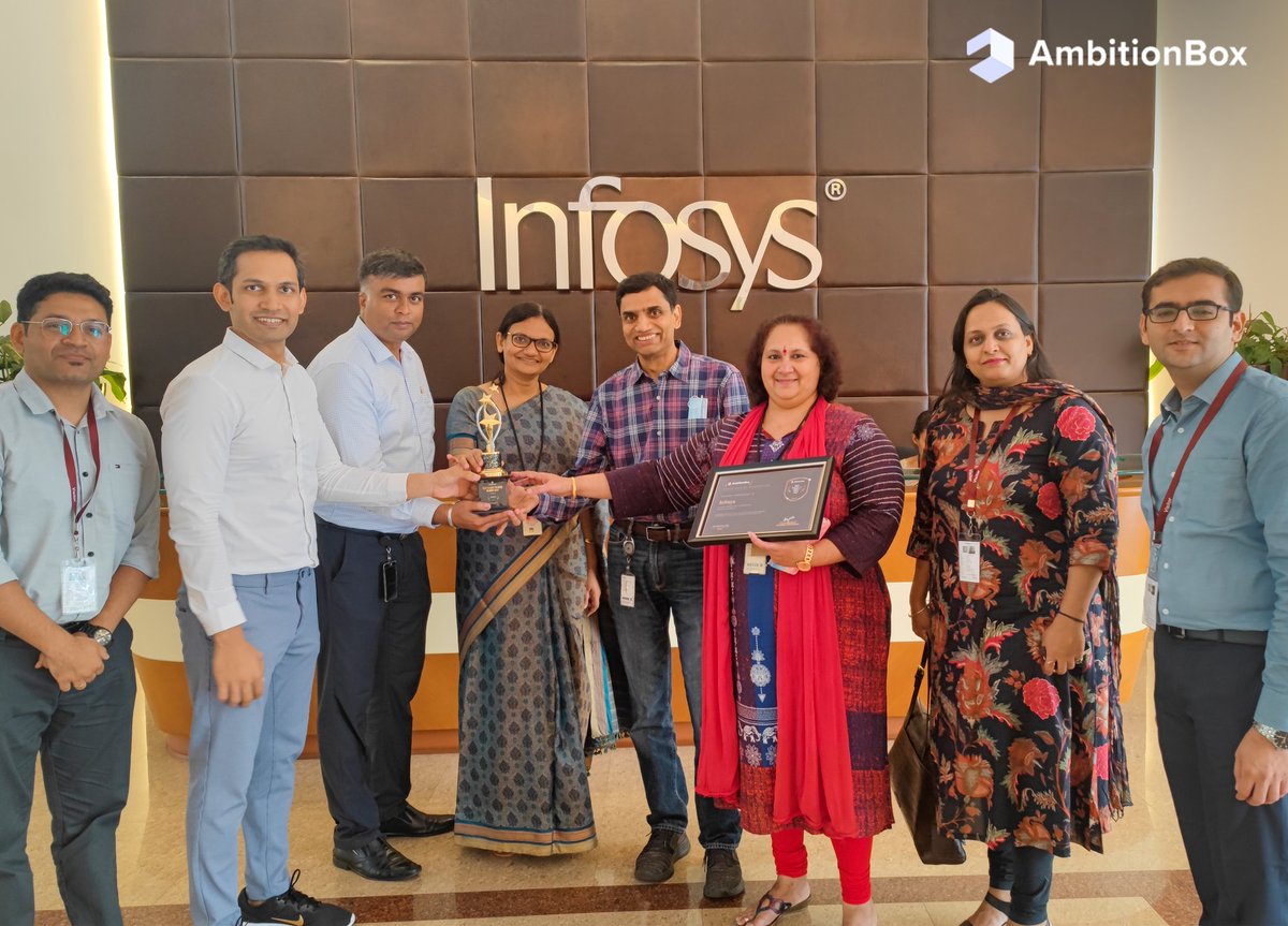 Congratulations to <a href="/Infosys/">Infosys</a> on winning the AmbitionBox #BestPlacesToWork in India Award 2022🔥🔥

They ranked among the top 25 companies in the mega companies category.

#employeefirst #ambitionbox #ambitionboxbestplacestoworkawards2022