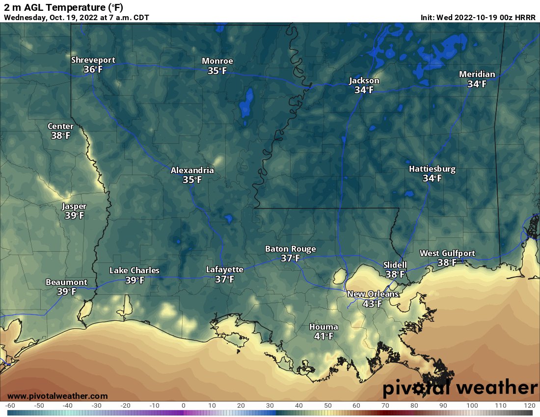 Another cold night tonight, warmer by the weekend Southern MS/AL/LA