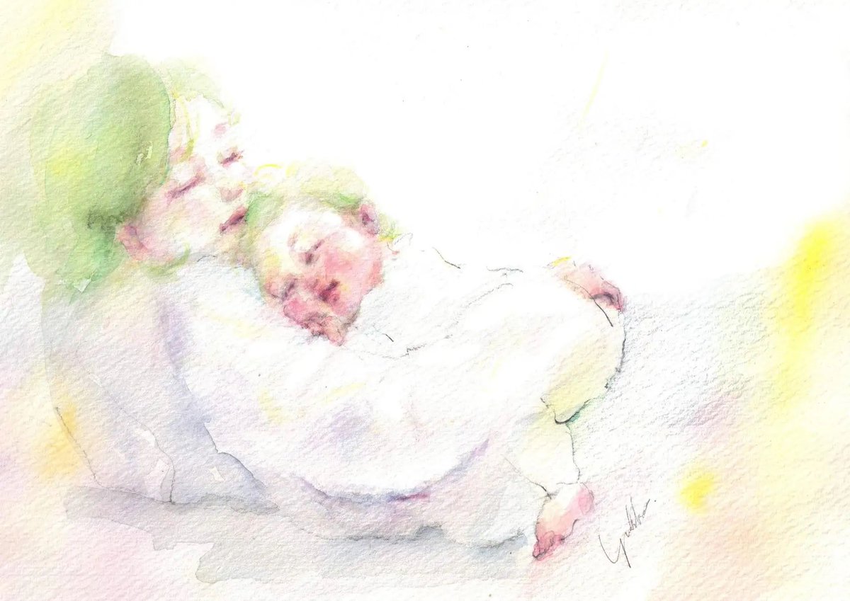 「あっという間に成長する子ども。ふと「未来の自分にこの時間をお裾分けしたい」と思い」|yukkoのイラスト
