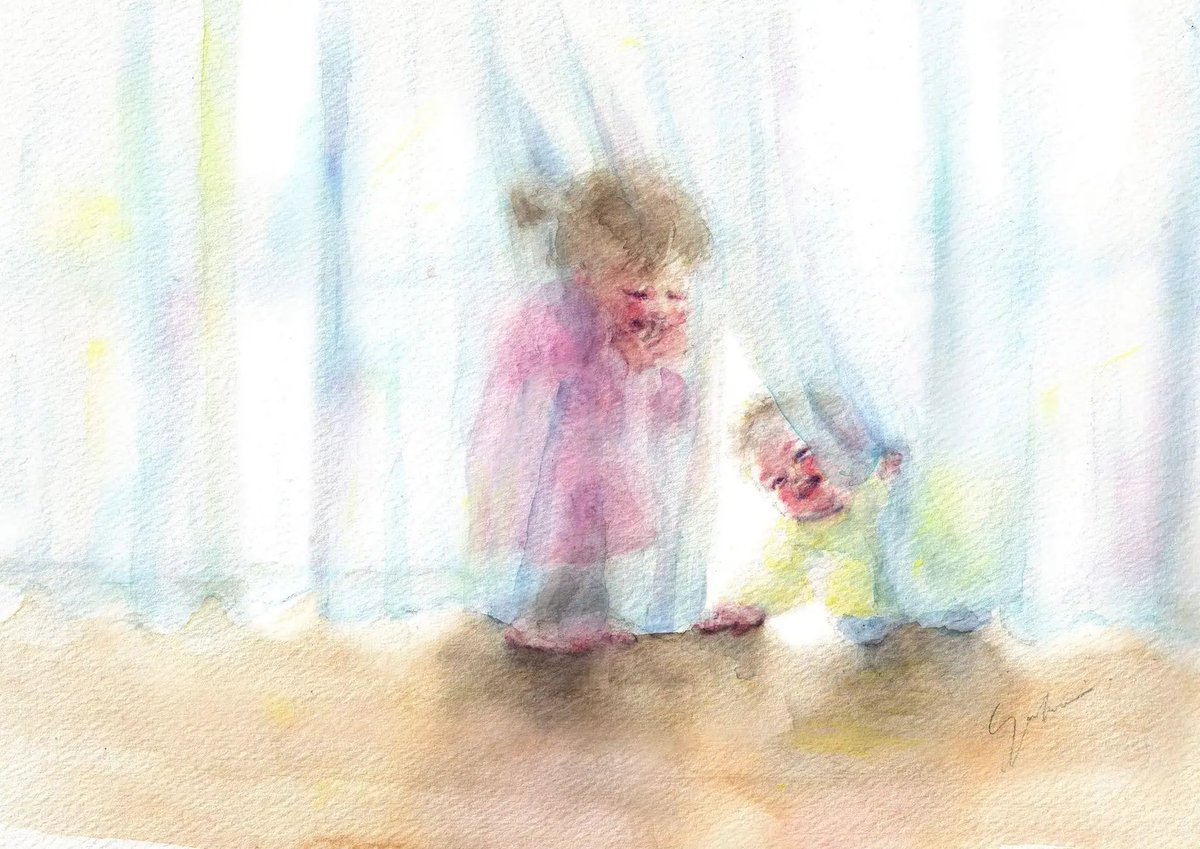 「あっという間に成長する子ども。ふと「未来の自分にこの時間をお裾分けしたい」と思い」|yukkoのイラスト