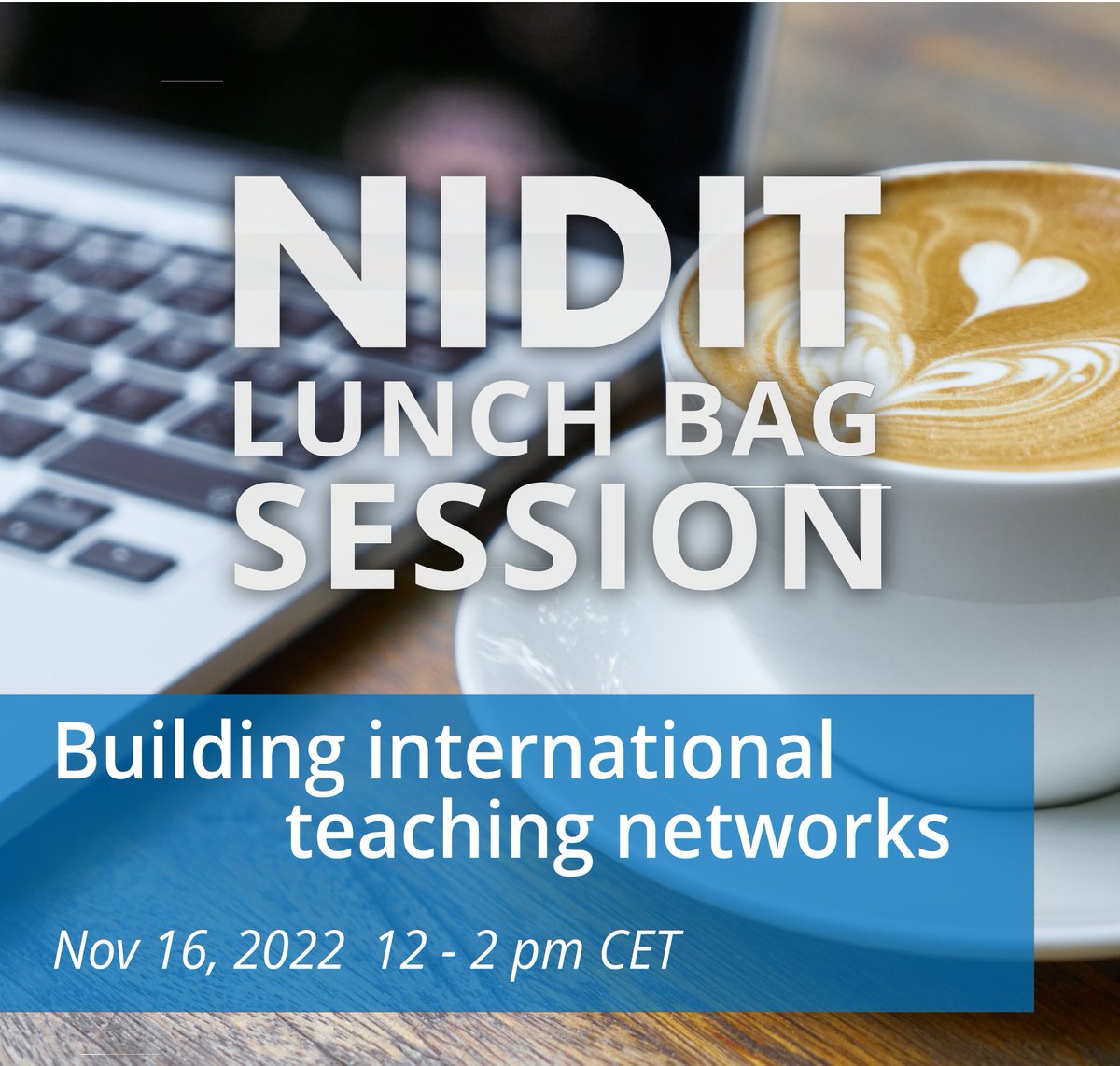 We_are_NIDIT's tweet photo. With 'Building international teaching networks' our first #LunchBagSession in English will take place on Nov 16! Speakers this time are our #NIDIT colleagues Dr Annika Brück-Hübner und Richard Vargas. Register now! ➡️ https://t.co/lRIrAr1UkP
#wearenNIDIT #internationalteaching https://t.co/ao00qKS2wa