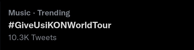iKONICSOFC's tweet photo. Our tagline "iKON WORLD TOUR NOW" has 15.5k tweets while the hashtag #.GiveUsiKONWorldTour has 10.3K tweets! 

Keep on dropping the tags iKONICs! Use it everyday and be heard! 

iKON WORLD TOUR NOW
#GiveUsiKONWorldTour
#iKON #아이콘 @YG_iKONIC https://t.co/ZWFNyKKwar