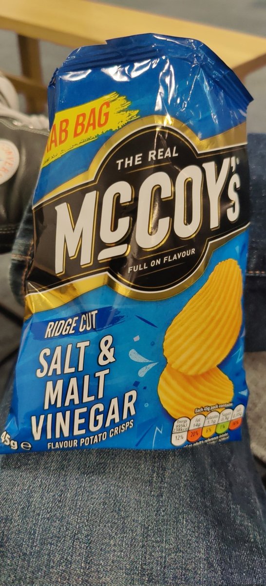 AWicher's tweet photo. The disappointment on discovering your salt and vinegar crisps don't taste of anything @McCoys https://t.co/MpJAGh48u7