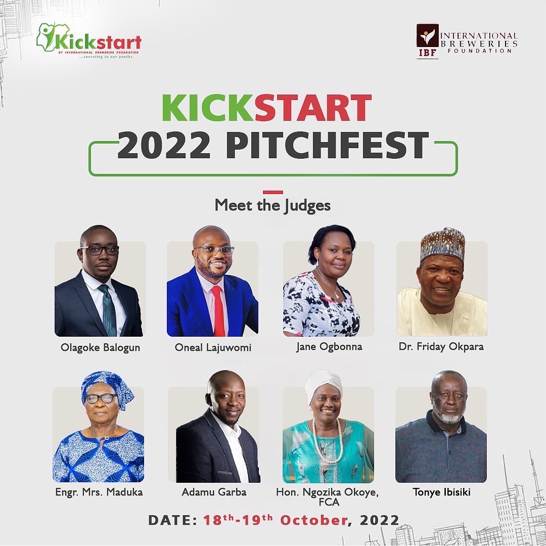 IBPlc_ng's tweet photo. Meet the Judges for the 2022 #KickStartWithIB Pitchfest
Best of luck to all selected applicants pitching their business ideas to industry experts.
#KickStartWithIB
#KickStart2022
#Pitchfest
#EntrepreneurshipEmpowerment
#NigerianEntrepreneurs
#NigerianYouths
#SMEDAN https://t.co/UpJ7niV0G7