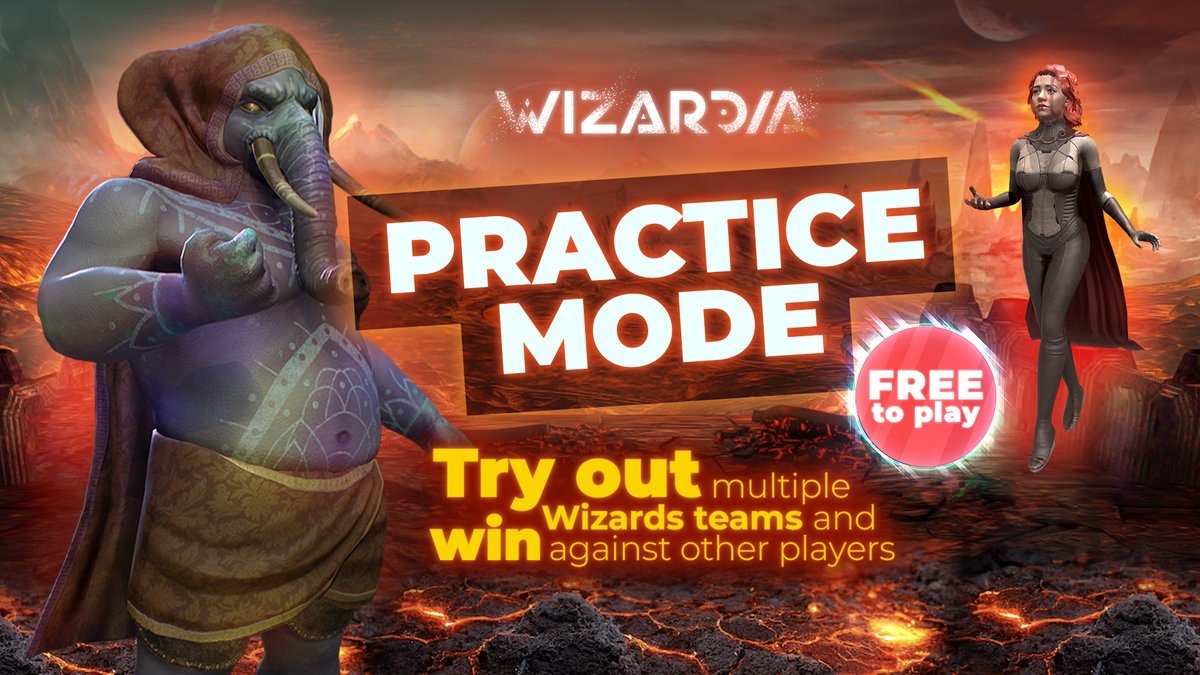 ⚔️ PRACTICE MODE IS LAUNCHED! ⚔️
Now you can practice battle strategies free of charge against other players or against a bot, and you don't even have to be a Wizard #NFT holder! 🧙
+ you can try out Consumables for the first time! Enter the Arena now! 👉 wizardia.co/practicemode