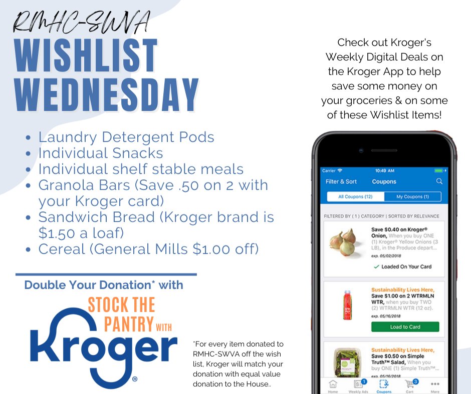 It's #WishlistWednesday and we are in need of these items listed especially laundry pods. If you'd like to help us out, you can drop the items off at the house or have it shipped to 2224 Jefferson St. Se Roanoke VA 24014.
We appreciate your help and support so much!!