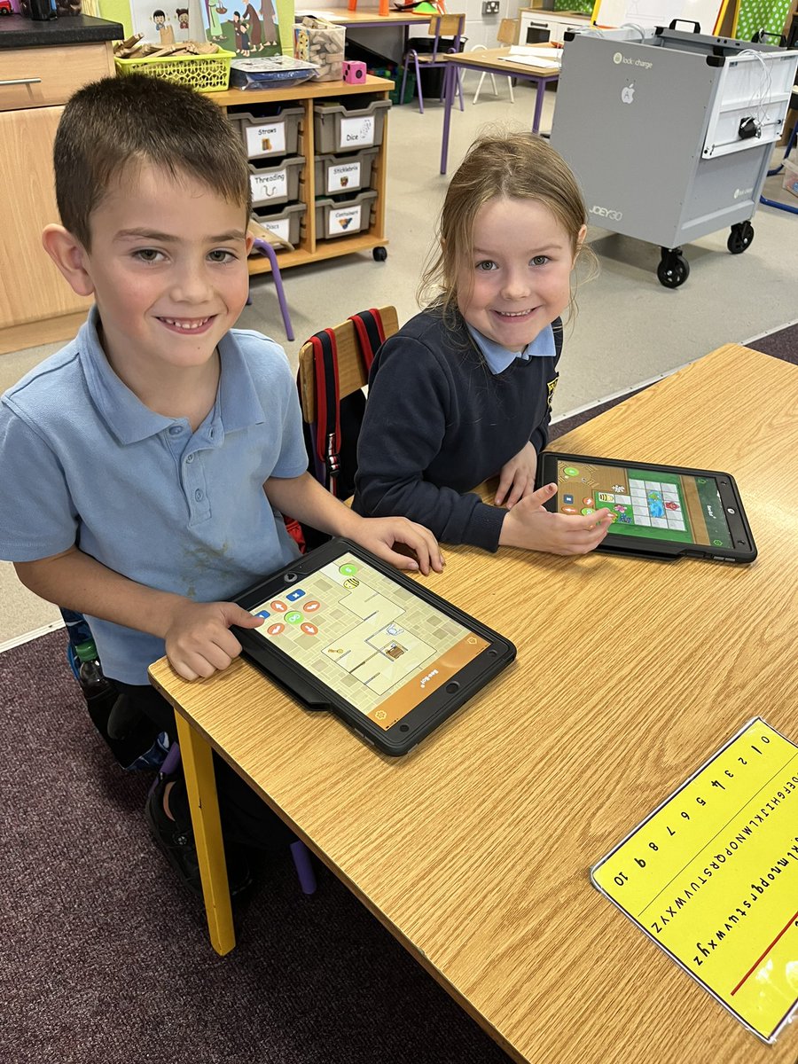 ProsperousNS's tweet photo. All the table top preparation for Beebots in Mr. Geaney’s Senior Infants paid off today - super coders all round 😊 the quietest our classroom has been this year 😅 @CodeWeekIRL https://t.co/e6FjWZGdMF