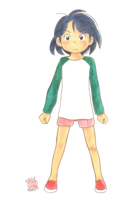 このサキちゃんを2年前に描いて、ようやく第一回目ですよ。長かった…