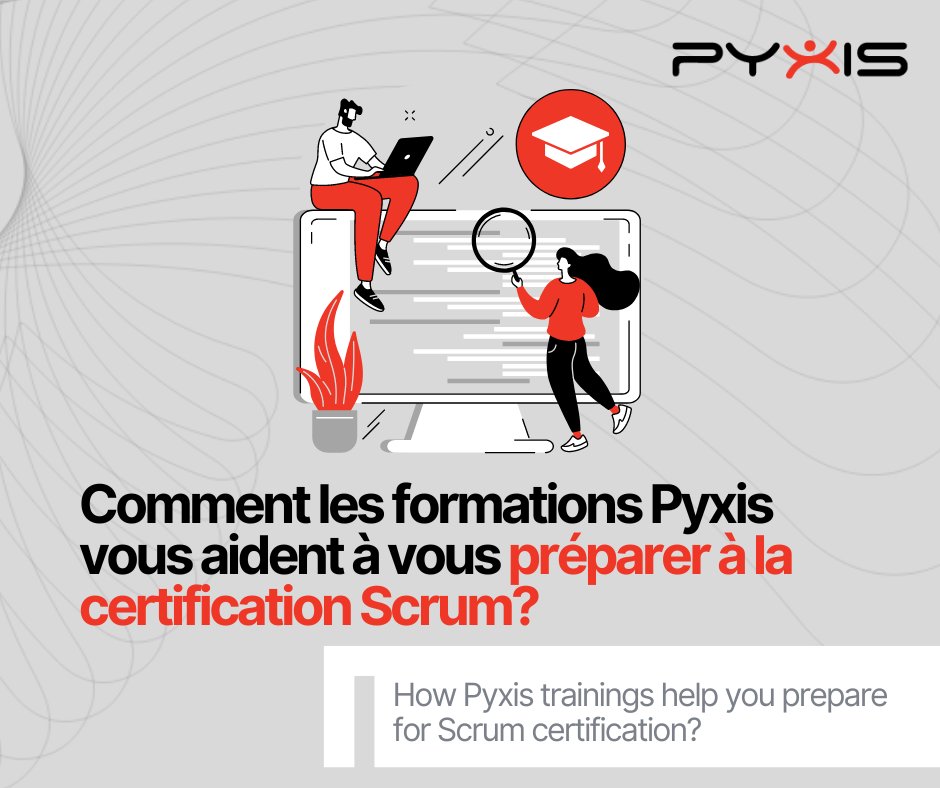 Pyxis helps you to perfectly master the Scrum framework so you can apply it on a daily basis in your professional functions. Thus, you can advise and support companies that wish to adopt Scrum framework.
Learn more : bit.ly/3xMD91E