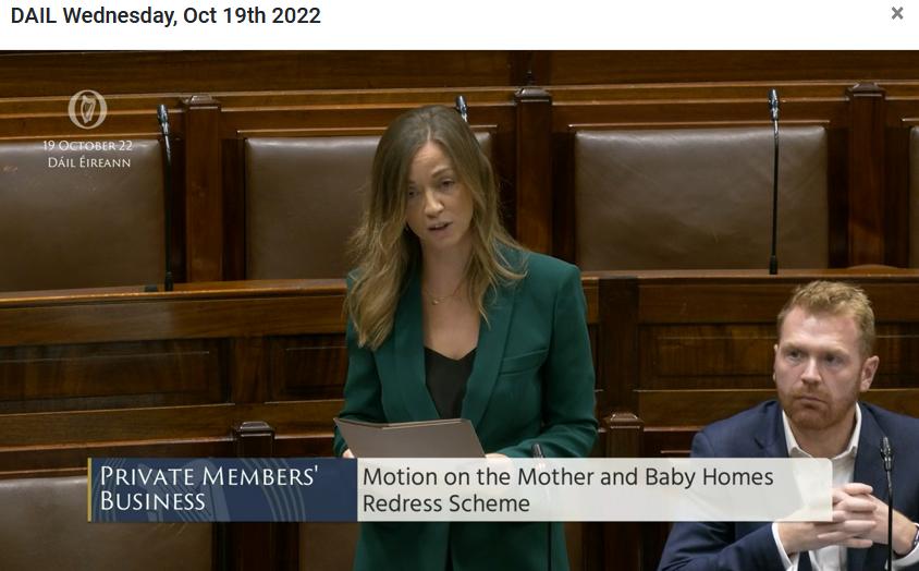SocDemsDL's tweet photo. Watch @HollyCairnsTD castigate @rodericogorman &amp; the whole FG/FF/GP government for its appalling treatment of #MotherandBabyHome survivors contrary to the recommendations of their own reports and experts.  Govt fails to deliver justice again 
https://t.co/0G8xaFWwpH
#StateOfShame https://t.co/P8iNqeKCVl