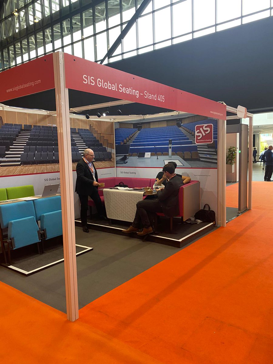 SISseating's tweet photo. We're enjoying a great second day at this year's Education Estates expo - find us on stand 405 until 4.15pm today! #specialistsinseating #lecturetheatreseating #retractableseating https://t.co/nMFnwt9Mkr