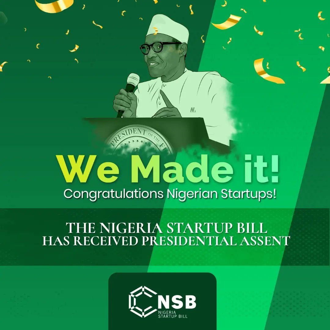 StartupActNg's tweet photo. Congrats everyone! π π₯³
To everyone who has been a part of this, lent us their voices, and contributed to the success of this project, we say a big thank you! Because of you, Nigerian startups can thrive, soar and shatter ceilings.
#startups #MakingLawsWork #NigeriaStartupAct https://t.co/TfYw2gLUJB