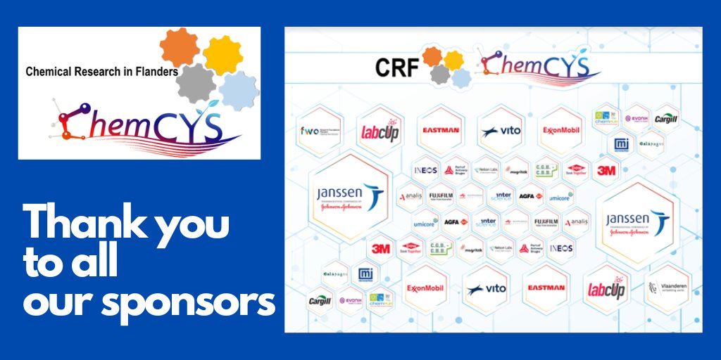 CRF - Chemical Research in Flanders (@crf_symposium) on Twitter photo We wish to express our deepest gratitude to all our sponsors! You all helped to make #CRFChemCYS2022 successful! <a href="/ChemCYS/">ChemCYS</a> <a href="/CStevens_UGent/">Christian Stevens</a> <a href="/MarliesVanBael1/">Marlies Van Bael</a> Special thanks to our platinum sponsor @JanssenBelgium ! We wish to express our deepest gratitude to all our sponsors! You all helped to make #CRFChemCYS2022 successful! <a href="/ChemCYS/">ChemCYS</a> <a href="/CStevens_UGent/">Christian Stevens</a> <a href="/MarliesVanBael1/">Marlies Van Bael</a> Special thanks to our platinum sponsor @JanssenBelgium !