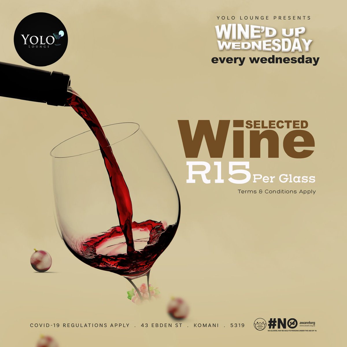 YOLOLounge_QTN's tweet photo. Your Fave Day Of The Week.... Let's WINE down this evening with Delicious meals food pairings for the Foodies... Only R15 a Glass on selected wines.
Only at YOLO, i mean WINE'not
#Kumnandeyolo
#YoloSummer https://t.co/9G1iL8aw1c