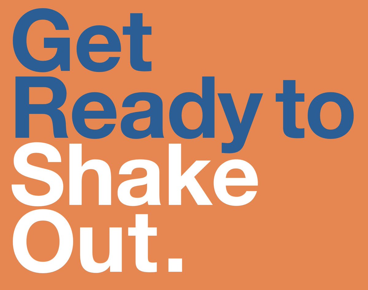 Act now with your earthquake and other natural hazard preparations. The Great #ShakeOut is tomorrow, October 20th, and is a GREAT excuse to consider what you, those you love, and others in your community will do during and after an earthquake. ow.ly/BonQ50LeQ6K