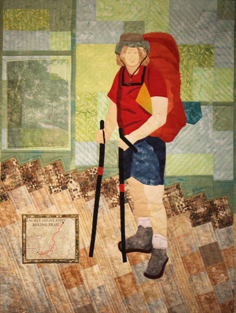 #ArtoftheDay: Fiberarts Guild of Pittsburgh Membership Exhibition
"The Hiker" by Marlene Fenoglietto (Quilt, $1,000) currently on view in our gallery