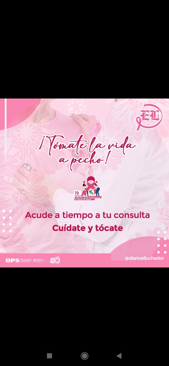 19 de octubre día mundial de la lucha contra el cáncer de MAMA ♀️♂️
#CubaPorLaSalud  #CubaPorLaViva 
#DiaMundialDelCancerDeMama 
<a href="/cubacooperaven/">Brigada Médica Cubana en Venezuela</a> 
<a href="/Cubacooperabol2/">Brigada Médica 🇨🇺 Bolívar🇻🇪</a> 
<a href="/AdanVillavicen5/">Adan Villavicencio Guzmán</a> 
<a href="/altunaga_perez/">Esthet Perez altunaga</a> 
<a href="/DebrosseDonais/">@ADonaySIEMPRE</a> 
<a href="/OdalisTorresLp1/">Odalis Torres López</a> 
<a href="/Pedro30041977/">Pedro Castellano</a>
