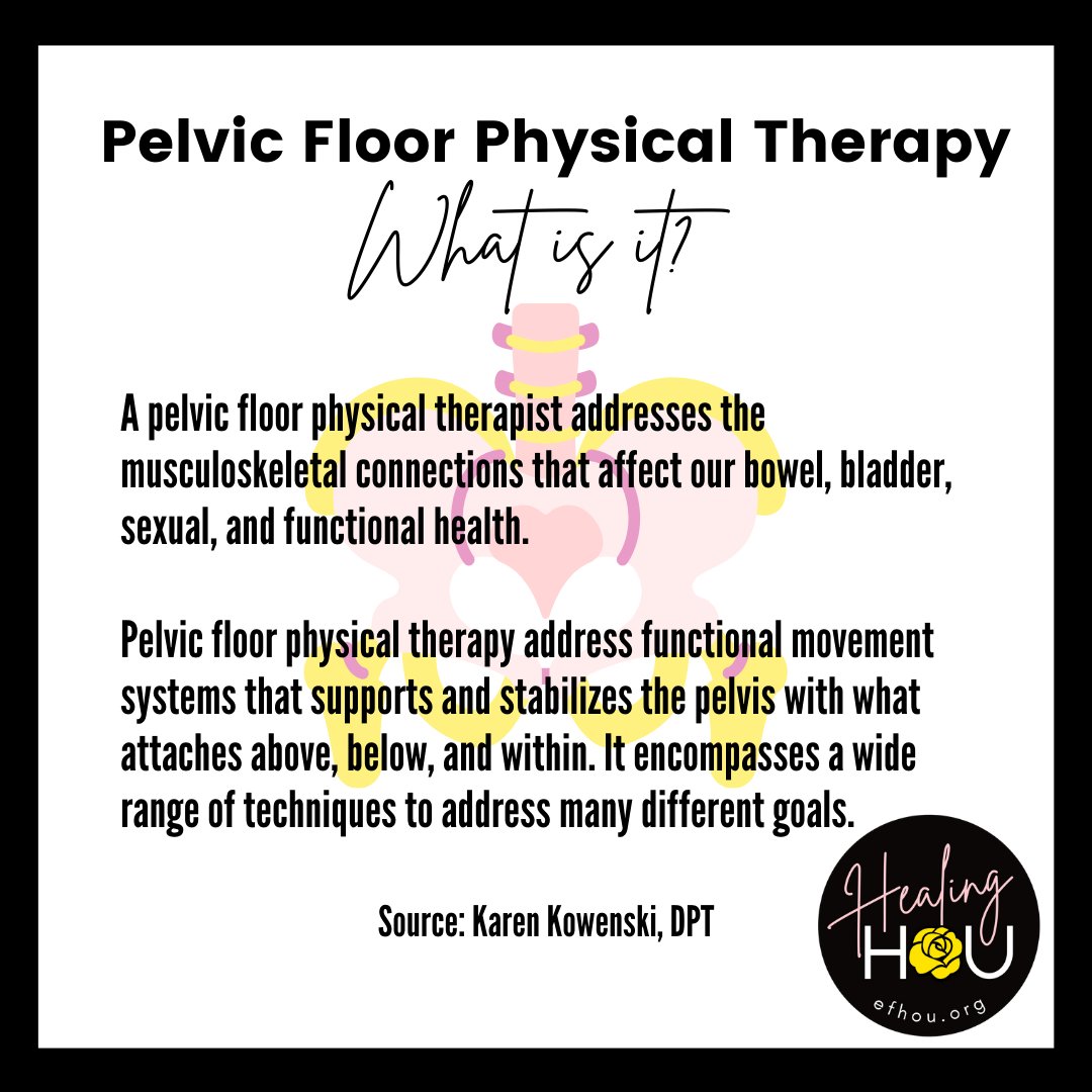 ef_hou's tweet photo. The pelvic floor and connective tissues work together to support the organs of the pelvis, sexual function, and control bladder and bowel function. When these muscles become weak or too tight, many problems can occur, including pain. 
#efhou #endometriosis #pfpt #pelvicpain https://t.co/GeHHkZTYTD