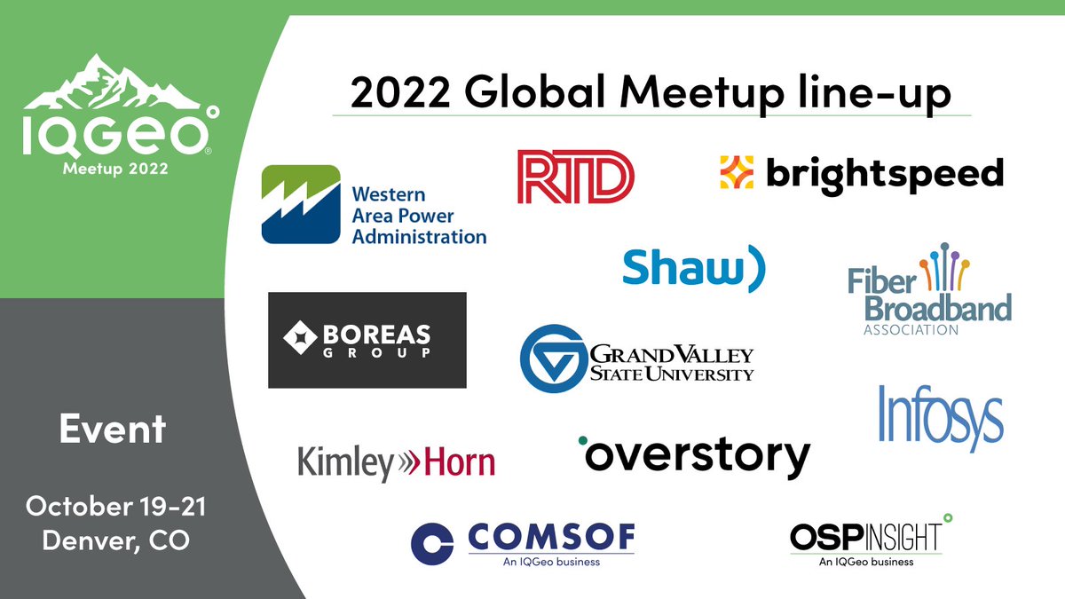 IQGeo_software's tweet photo. 🙌 Tomorrow is Day 1 of the #IQGeoMeetup conference! We have a great line-up of #telecom and #utility keynote sessions, customer presentations, product demonstrations and training, and we're looking forward to bringing together over 150 industry specialists from around the world! https://t.co/DzAkDtahQk