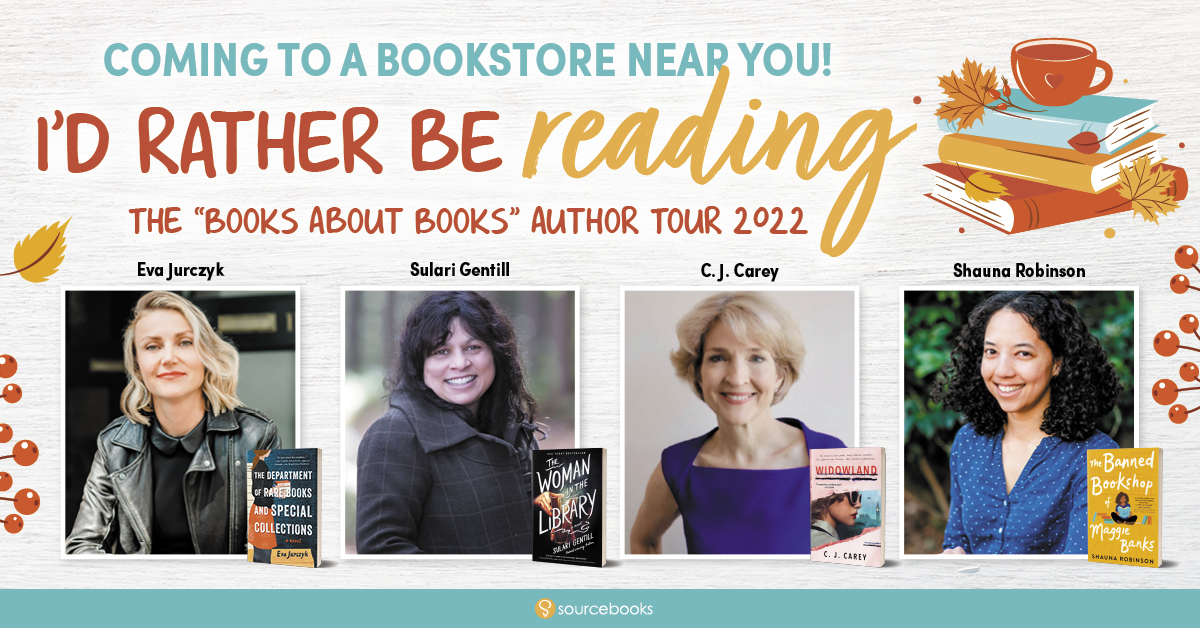 Are you obsessed with books about books? So are we! That's why we're bringing @msevav, @sularigentill, @janethynne (aka C.J. Carey), and @shaunarobs to a bookstore near you for the 'I'd Rather Be Reading' tour, kicking off next week in Chicago! RSVP: srcbks.com/3TirxfI