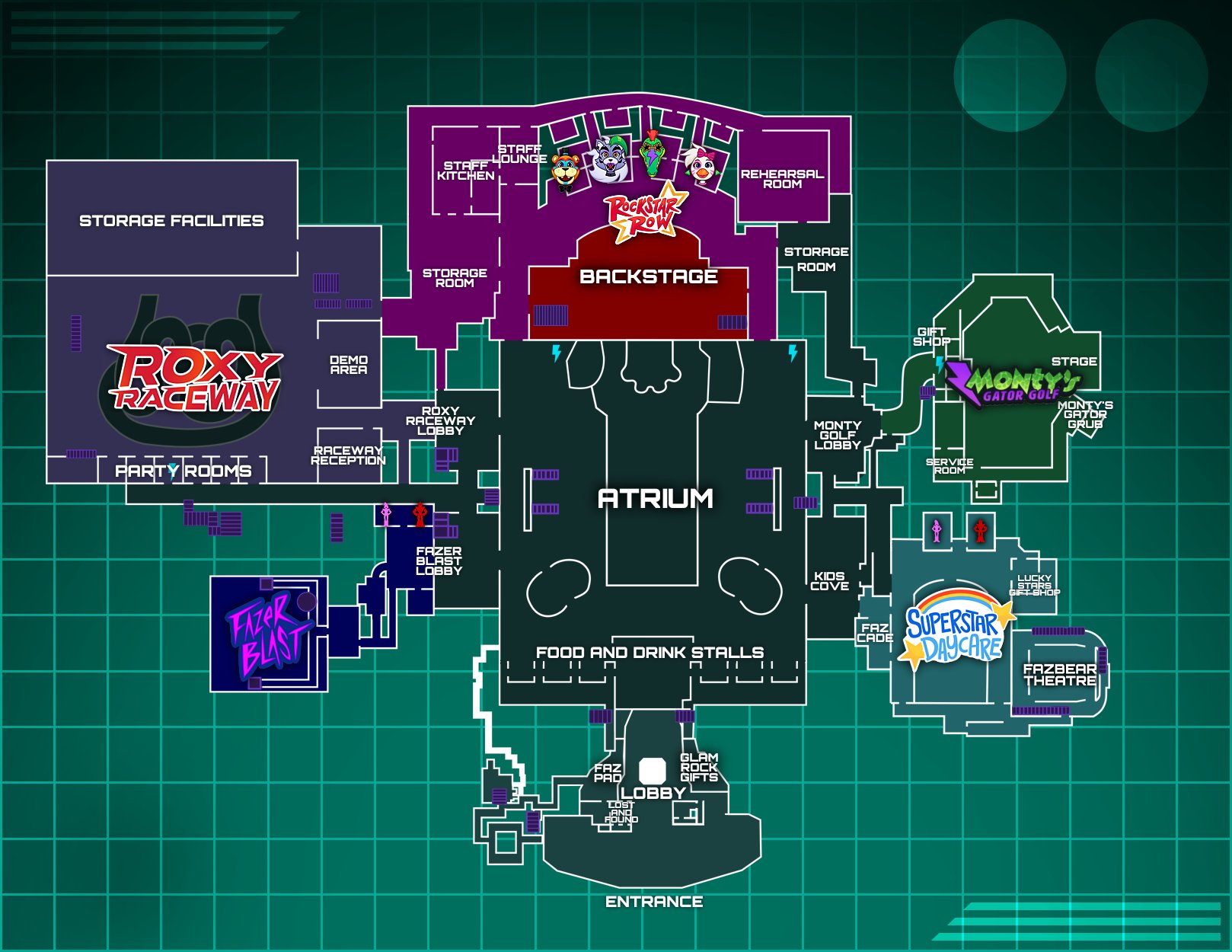 SECURITY BREACH LABELED MAP  Five Nights At Freddy's Amino