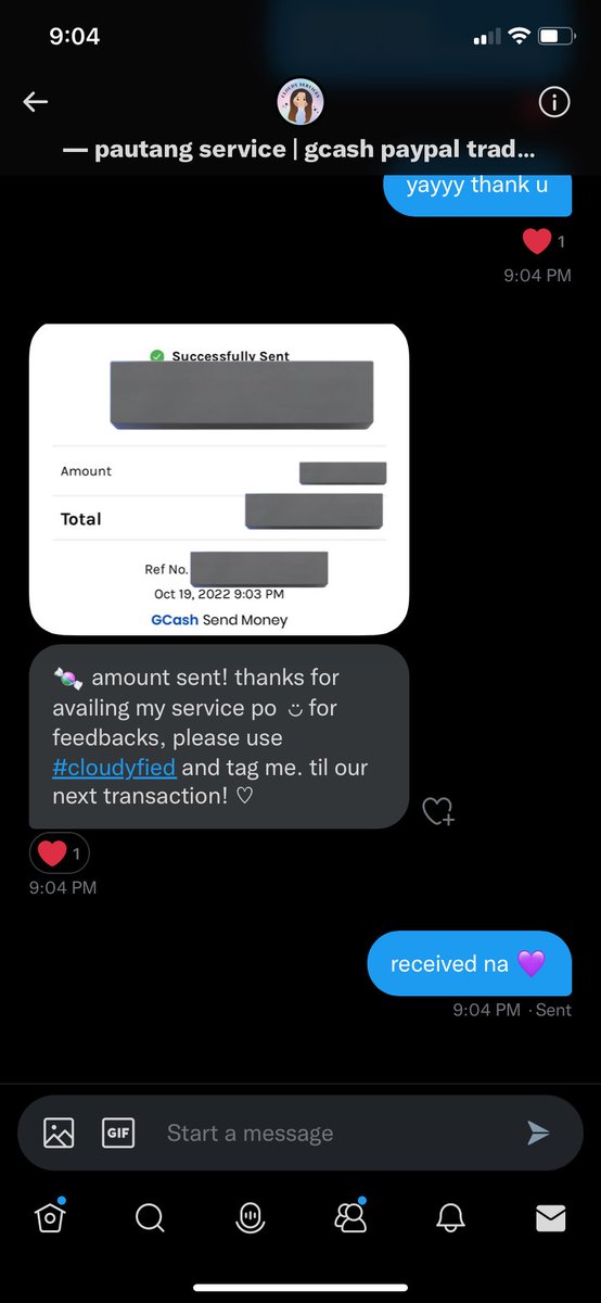 daegubiasedbish's tweet photo. tysm for the smooth transaction! will definitely recommend sa mga friends ko na mahilig din magpatransfer from paypal to gcash. thank youuuu. ๐๐ค #cloudyfied https://t.co/OQvNFTzPsT