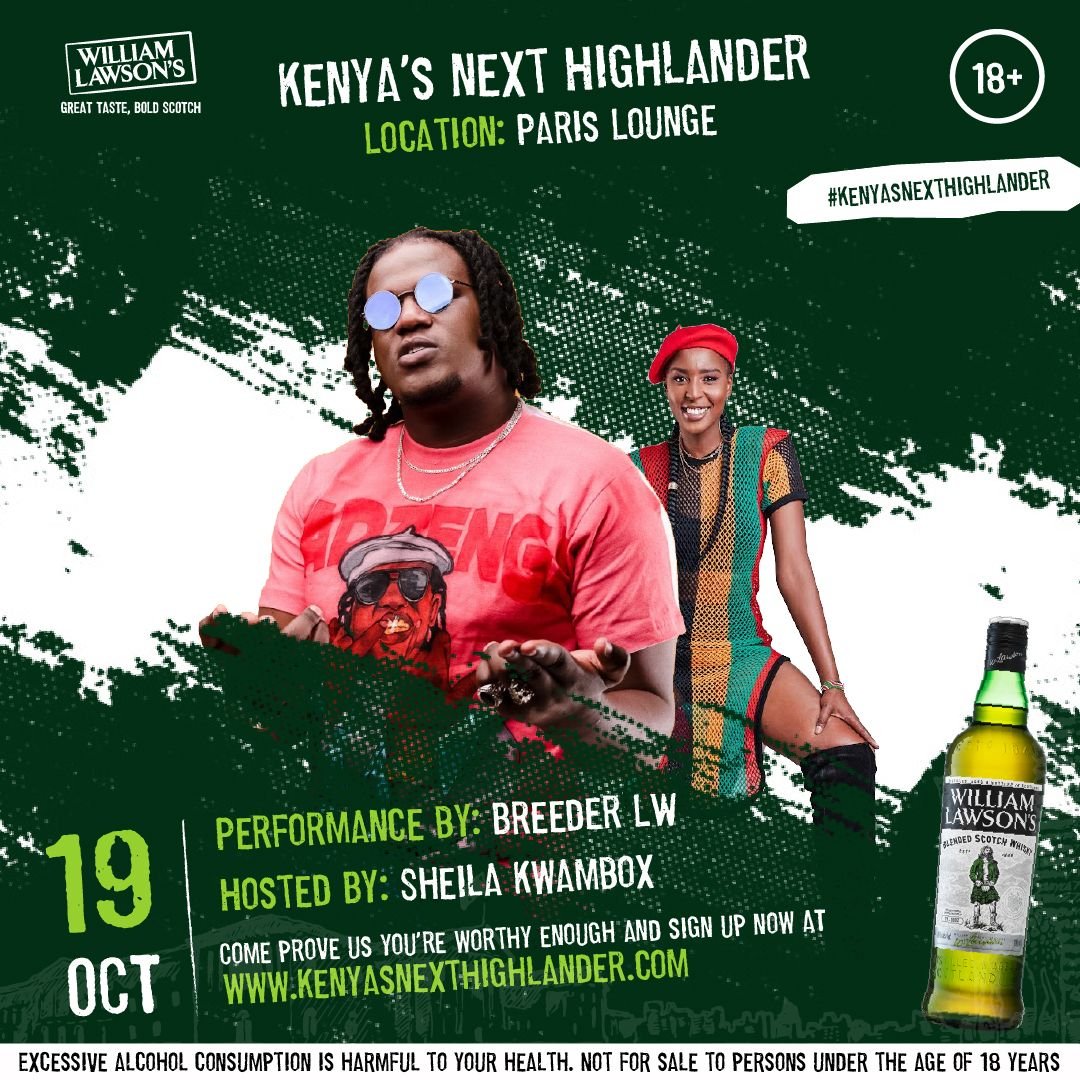 EssyMutua's tweet photo. Your favorite artist Breeder LW atakuwa anaperform at Paris Lounge in the #KenyasNextHighlander party hosted by Sheila kwambox.
Jisign through https://bit/3UIkUEh upate chance ya kuwin ksh 500,000 cash prize giveway
@WilliamLawsonsG 
#MyRulesMyLife 
#WilliamLawsons https://t.co/WY1B7d42bB