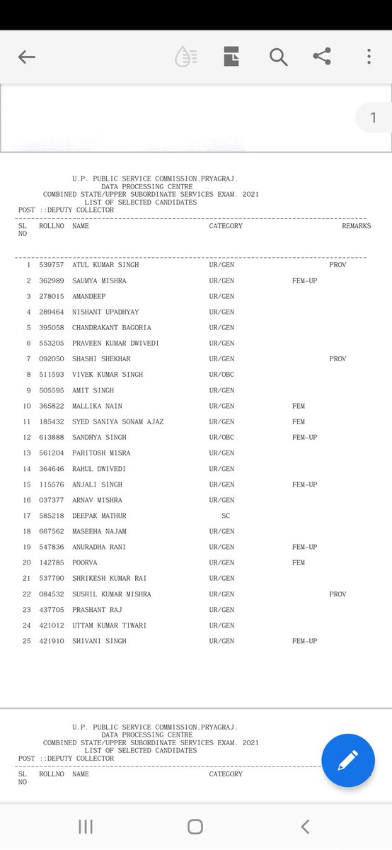 UppcsONE's tweet image. UPPCS 2021 फाइनल रिजल्ट जारी 🎉
अतुल कुमार सिंह ने किया टॉप।