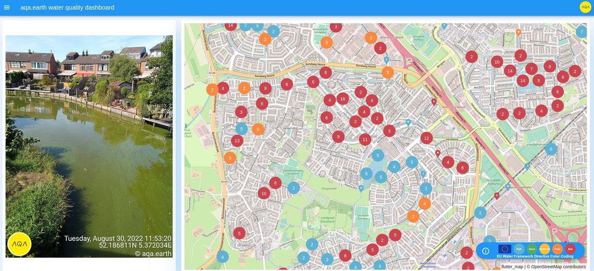 Yes! The surface water quality dashboard with geo-mapping is up and running. The photo apps for Google Play and the App Store are underway. Share photos from your local living environment. Together we can determine the water quality. aqa.earth 
#sensorfusion