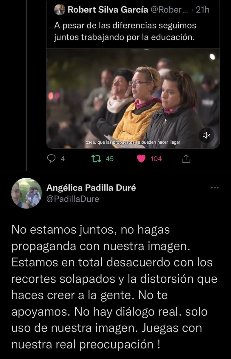 andresbenta1909's tweet photo. Me parece muy válida su defensa de la Transformación Educativa y de la imagen de Robert Silva.
Lo que considero está mal es seguir mostrando y usando este video en contra de la voluntad de la profesora @PadillaDure .
Aquí la carta que entregaron al presidente de @ANEP_Uruguay https://t.co/g2xhA0qXMM
