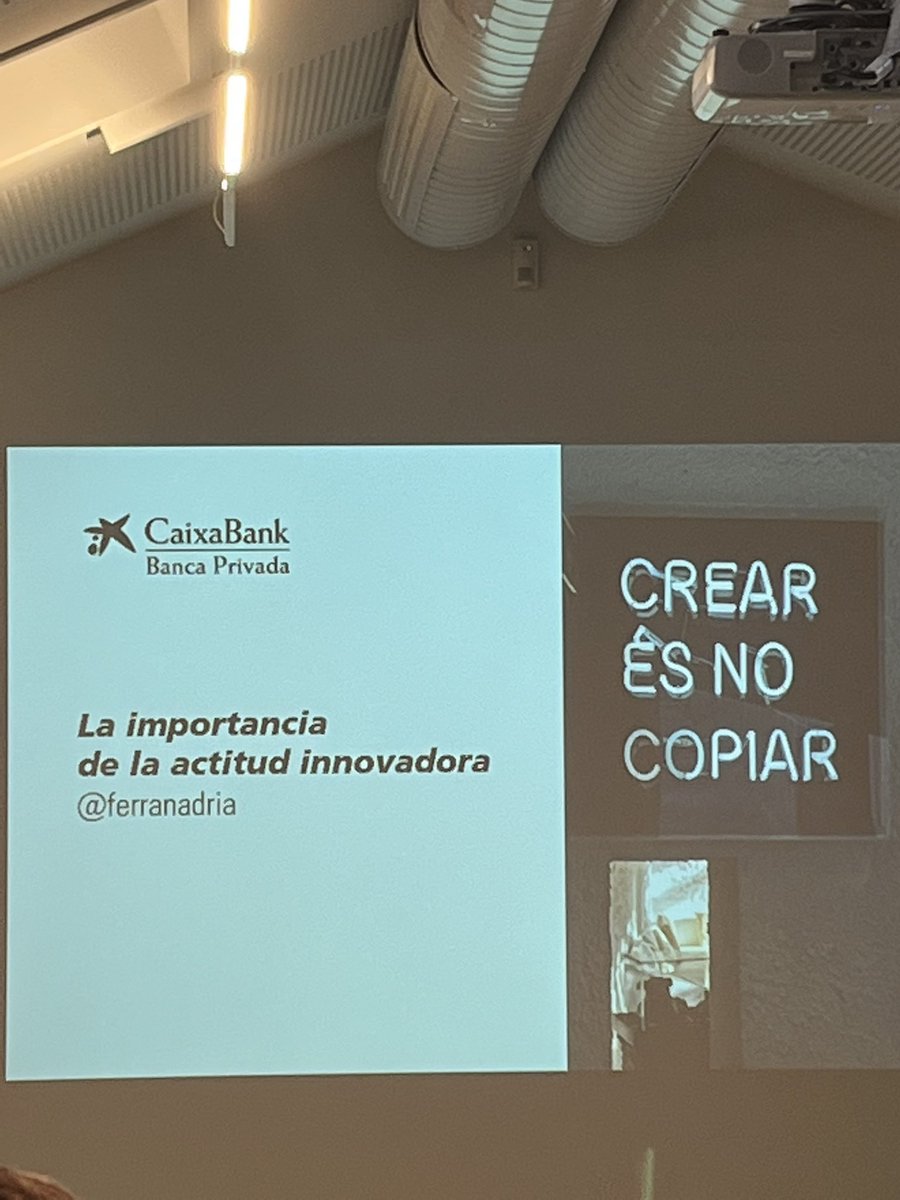 meripircing's tweet photo. “Qué guapo eres, Ferrán.” 
🙌🙌🙌 Mago y majo. 

Clase magistral sobre #innovacion en #restauracion y #gastronomia 

Gracias a @caixabank por este encuentro! 🙏 https://t.co/lH1nHFjRYc
