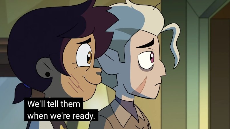 the best they can do is remind the other that they have each other's backs. 
also, this is the first time hunter's been able to feel so safe around someone, knowing that they don't have any ill intentions or ulterior motives. 
he's always been more comfortable around luz,