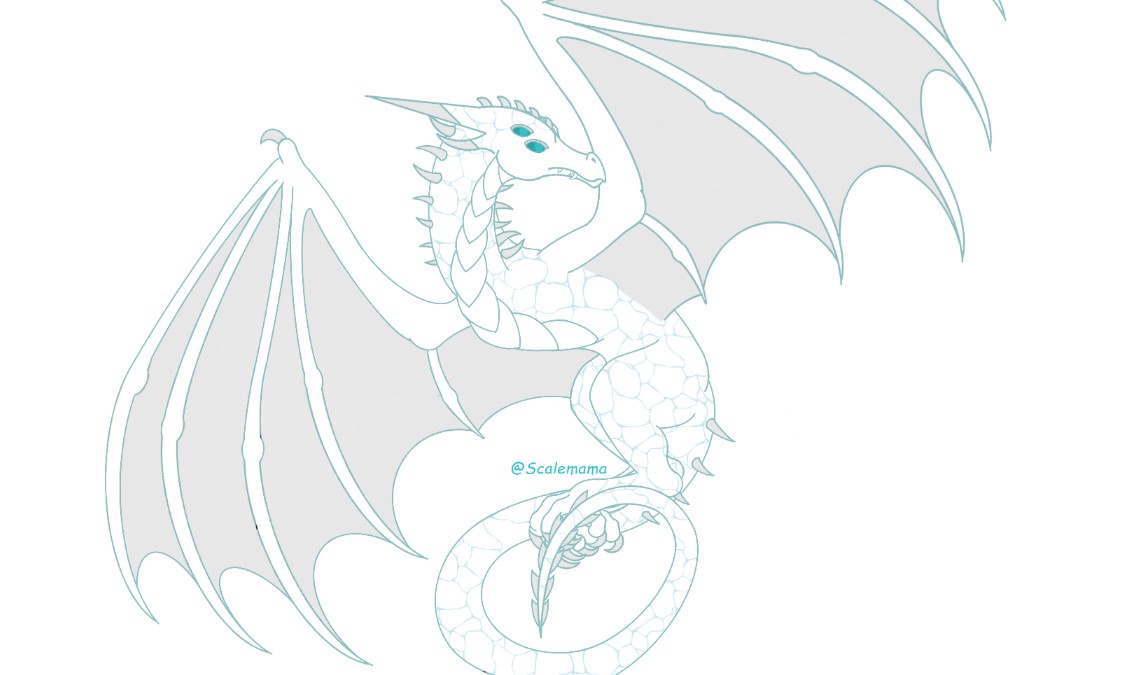 AthriaM's tweet photo. A drawing of WyvernMom, AKA, Mischief. 

About the size of a Scarlet Macaw, WyvernMom is still young and when full grown will be the size of a Shire horse. WyvernMom has two sets of eyes, that can look inseparate direction. They breathe ice instead of fire
#Homestuck https://t.co/9RfW77WeTW