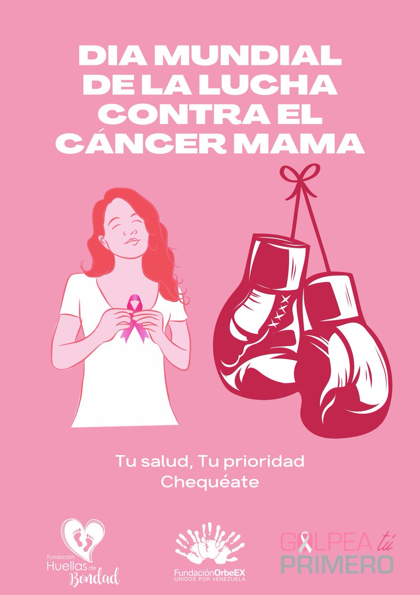 Hoy se conmemora el Día Mundial de la Lucha contra el Cáncer de Mama, para sensibilizar y concienciar a las mujeres de todo el mundo, sobre la importancia de realizarse un examen de mamas regularmente, con la finalidad de detectar cualquier signo o anomalía.

#CancerDeMama