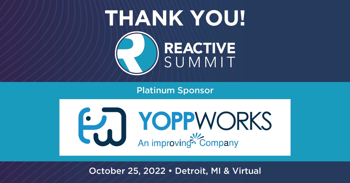 Thank you @ImprovingOttawa for being a Platinum Sponsor of Reactive Summit, happening in less than ONE WEEK, October 25 in Detroit, MI + Virtual! Register NOW & join us in continuing to improve the #Reactive ecosystem: hubs.la/Q01qbfg50 #ReactiveSummit #Linux