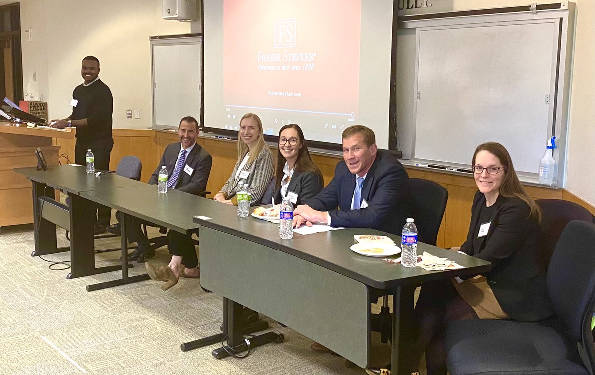 Employer in Residence today with <a href="/FraserStryker/">Fraser Stryker PC LLO</a>  great representation from the firm sharing what makes them unique and what they are looking for in summer associates. #opportunity #Recruiting #NELaw