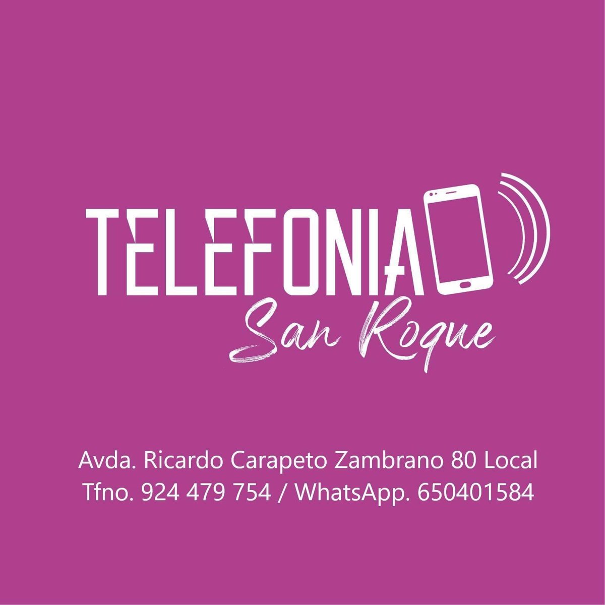 ⚠️ Otra de las empresas que decide apoyar nuestro proyecto TELEFONÍA SAN ROQUE, que se dedica a el mundo de la telefonía y compañías de teléfono y fibra etc, muchas gracias!